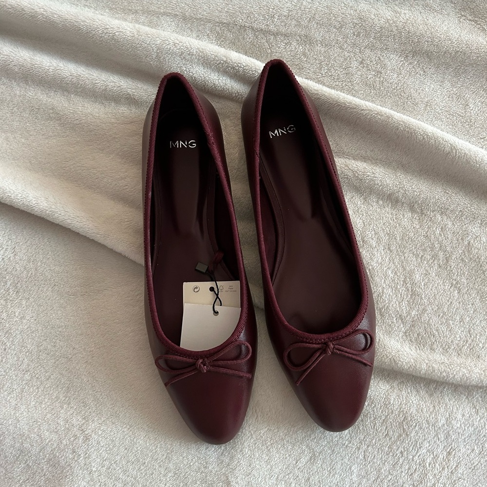 Mango Leather ballet flats